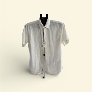 Coastaoro White Linen Short Sleeve Button Down Shirt Men’s-NWT